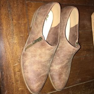 Born in California short tan ankle boots